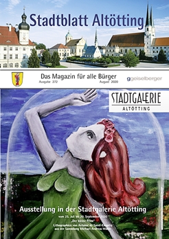 Hier sehen Sie die Titelseite für das Stadtblatt Altötting, Ausgabe August 2020.