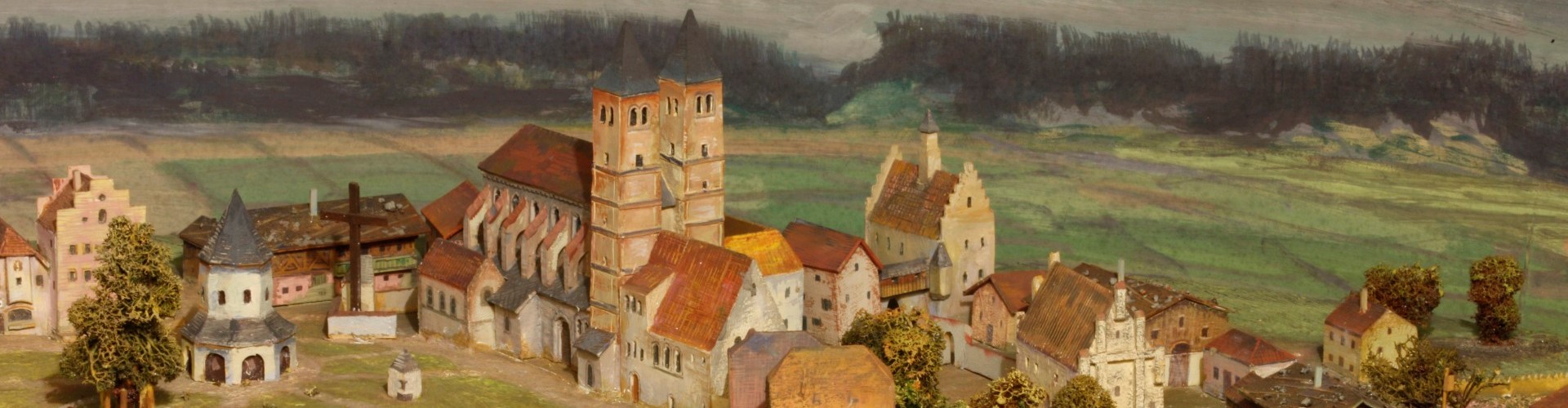 Ein Ausschnitt der Alöttinger Dioramenschau bei der man die alte Stadtansicht sieht.