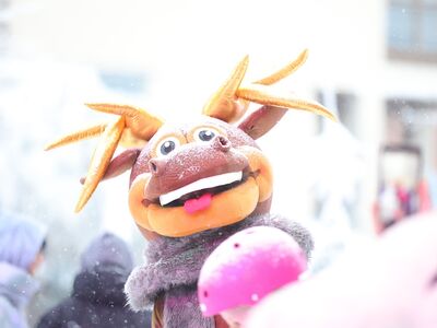 Eiskönigin Elsa und Ihre Schwester Anna strahlen in die Kamera.