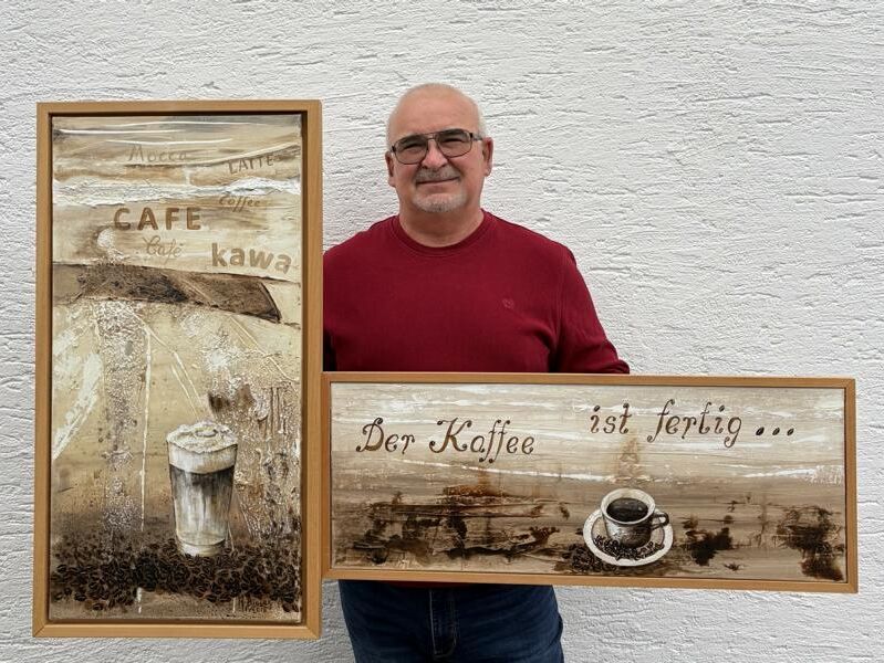 Andreas Bialas-Ausstellung im Cafe Aromis-Bild Veranstalter Andreas Bialas, Ausstellung im Cafe Aromis, Bild Veranstalter