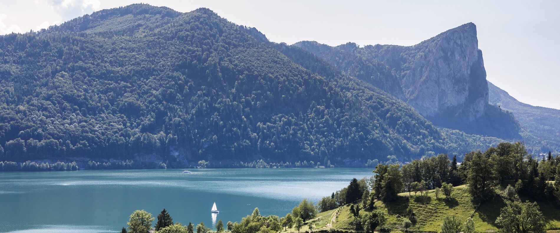 Stadt Altötting, Ausblick Mondsee Seewinkel Segelboot, TVB Mondsee Irrsee, Foto: Valentin Weinhaeupl 