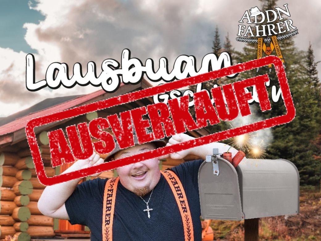 Der Addnfahrer hält sich die Ohren zu, weil gleich ein Böller den Briefkasten sprengt.