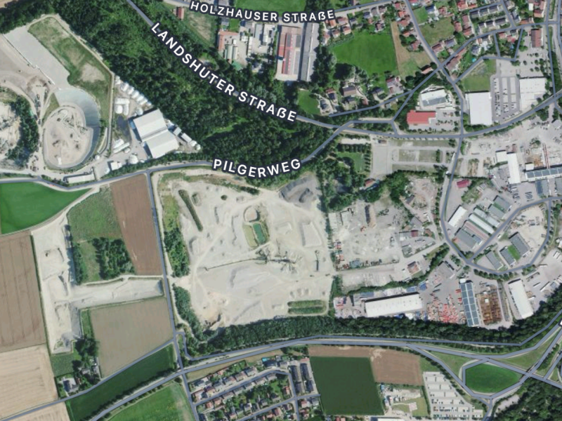 Stadt Altötting, Gewerbegebieet "Am Mordfeld", Ausschnitt Google Maps