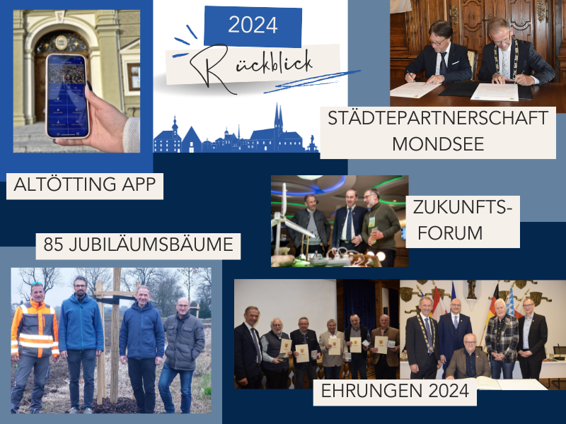 Stadt Altötting, Rückblick 2024, Collage: Canva