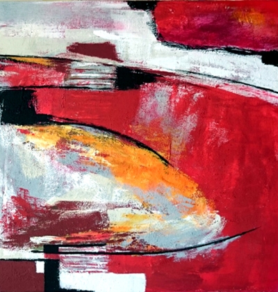 Mittlerer Teil eines dreiteiligen Gemäldes von Astrid Haas.