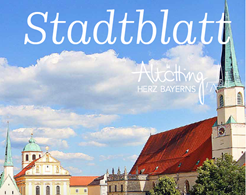 Stadt Altötting, Stadtblatt Titelseite, Foto: Hans Baumgartner, Grafik: Geiselberger