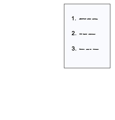 Auf einer Liste sind 1,2,3 Punkte aufgezählt.
