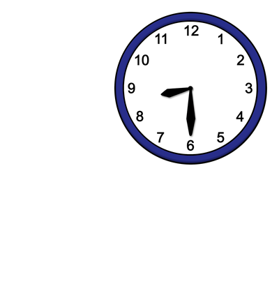 Eine Uhr zeigt 8.30 Uhr.