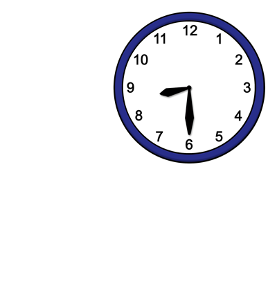 Uhr, Uhrzeit, Zeit, Altötting, Leichte Sprache, Foto Lebenshilfe für Menschen mit geistiger Behinderung Bremen e.V., Illustrator Stefan Albers, Atelier Fleetinsel, 2013 Eine Uhr zeigt 8.30 Uhr.