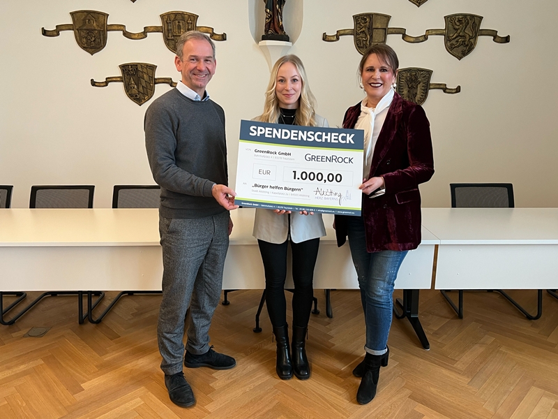 Stadt Altötting, Bürger helfen Bürgern, Spendenübergabe GreenRock, 2026, Foto: GreenRock