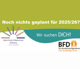 Stadt Altötting, Flyer Bundesfreiwilligendienst, Unterstützung gesucht, Weiß-Ferdl-Mittelschule, Flyer: Schleifer u. Berger Stadt Altötting, Flyer Bundesfreiwilligendienst, Unterstützung gesucht, Weiß-Ferdl-Mittelschule, Flyer: Schleifer u. Berger