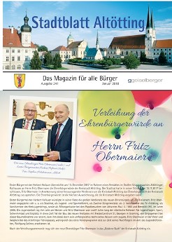 Titelbild Stadtblatt Altötting 01/2018