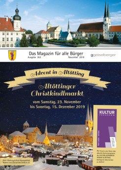 Titelseite des Altöttinger Stadtblatts, Ausgabe Nr. 263 vom November 2019
