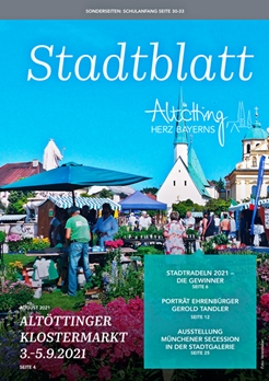 Hier sehen Sie das Stadtblatt Altötting für den August 2021 mit der Ausgabe 283.