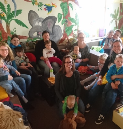 Stadtbücherei Altötting, Besuch Mutter-Kind-Truppe, April 2019, Foto Stadt