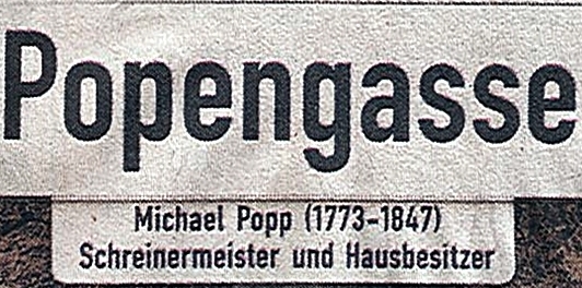 Straßenschild Popengasse Altötting