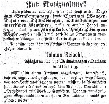 Dokument von Johann Reischl