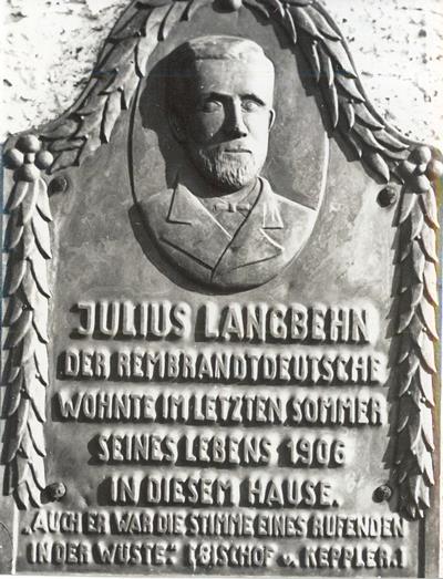 Gedenktafel Julius Langbehn Altötting
