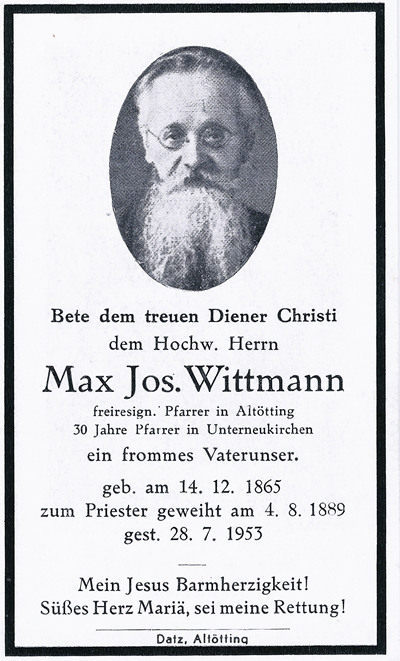 Todesanzeige von Max Wittmann