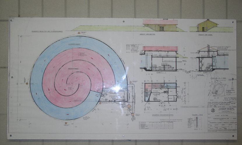 Skizze vom Hochbehälter Wasserwerk Altötting