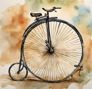 Stadtgalerie Mit dem Fahrrad durch die Zeit KI generiert