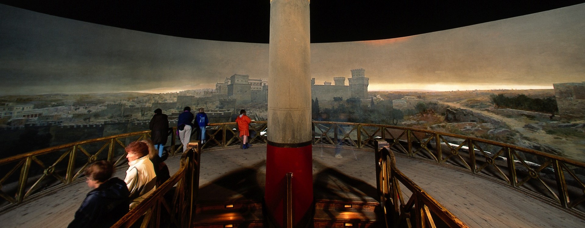 Das Gemälde des Jerusalem Panoramas Kreuzigung Christi in Altötting mit Blick auf die Zionsburg.