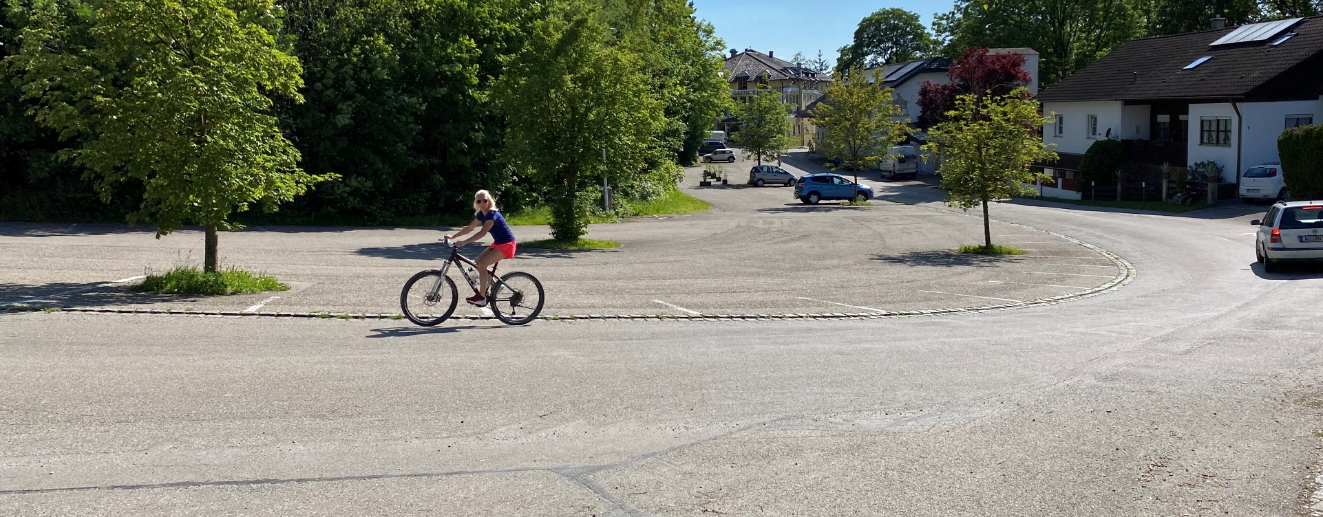 Radfahrer auf Straße