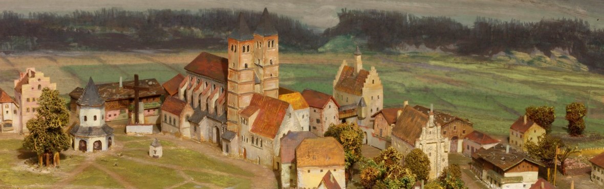 Ein Bild der Altöttinger Dioramenschau, es zeigt die alte Stadtansicht.