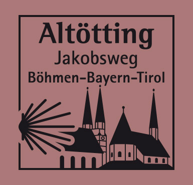 Die Abbildung des Pilgerstempels des Jakobswegs durch Altötting.