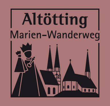 Die Abbildung des Pilgerstempels des Marienwanderwegs durch Altötting.