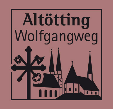 Die Abbildung des Pilgerstempels des Wolfgangwegs durch Altötting.