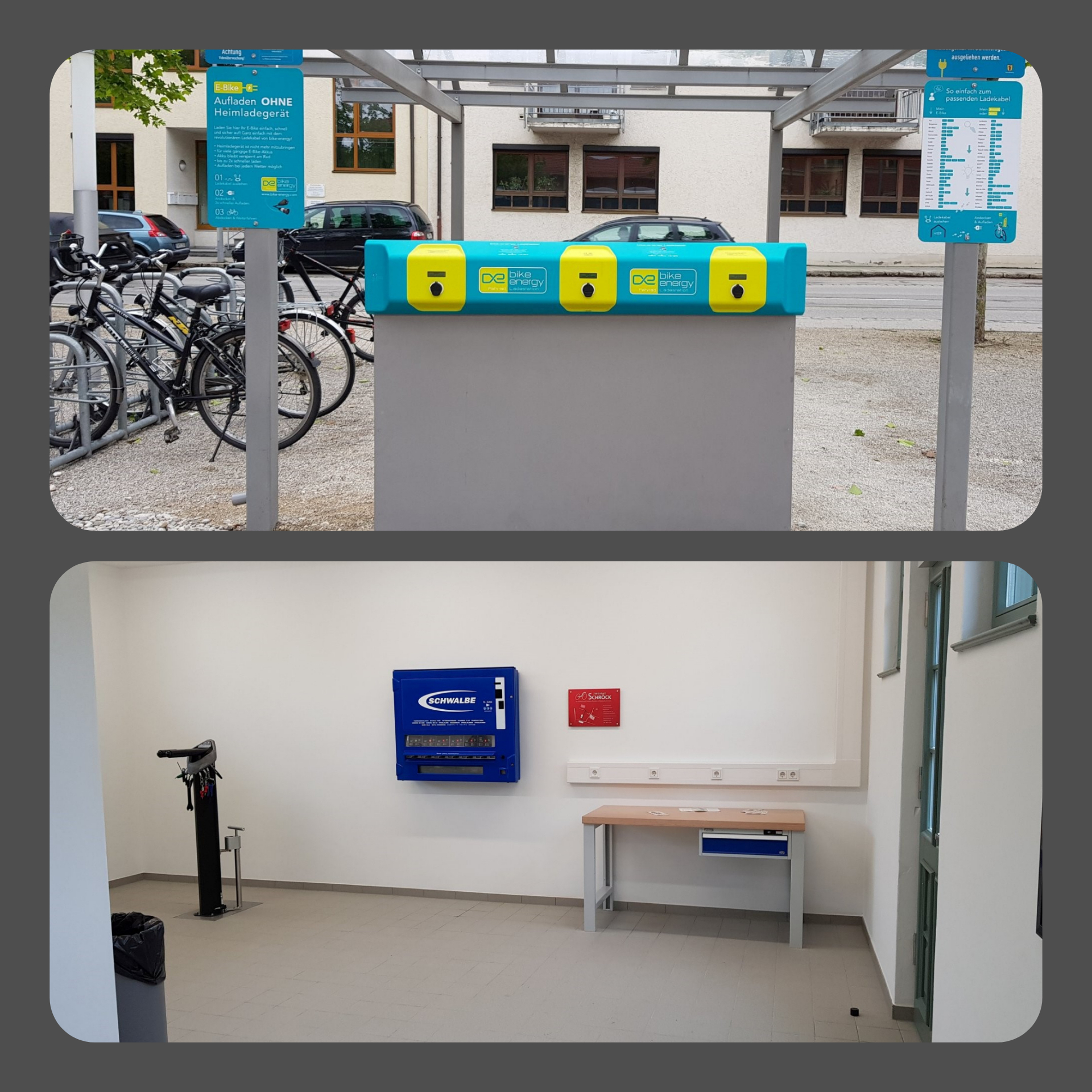 Bahnhof Altötting Radlstation Foto Tourismusbüro Radlstation am Bahnhof mit Radlwerkstatt und Ladestation