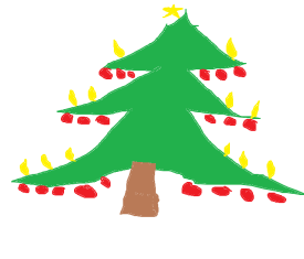 Christbaum Lisa Malwettbewerb Altötting Advent, Foto Tourismusbüro Hier sehen Sie einen gemalten Christbaum