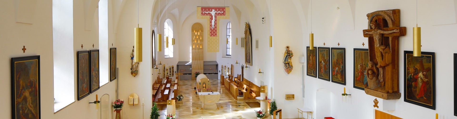 Eine Innenaufnahme der Hl. Bruder Konradkirche in Altötting.