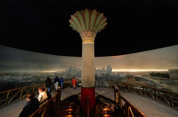 Eine Innenaufnahme von dem Jerusalem Panorama in Altötting.