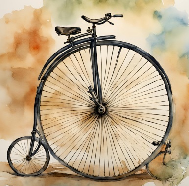 Hochrad Aquarellebild